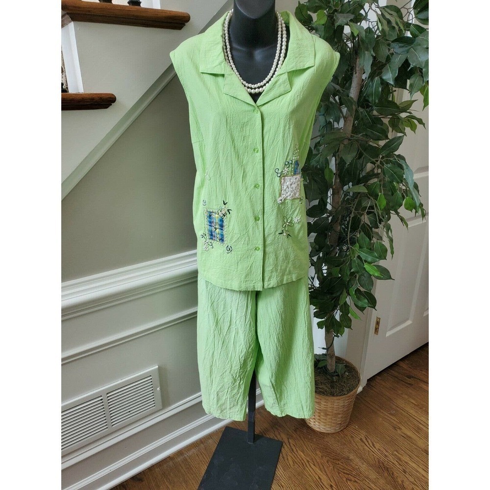 Bobbieโ Brooks Women's 100%Cotton Top & Trouser Set